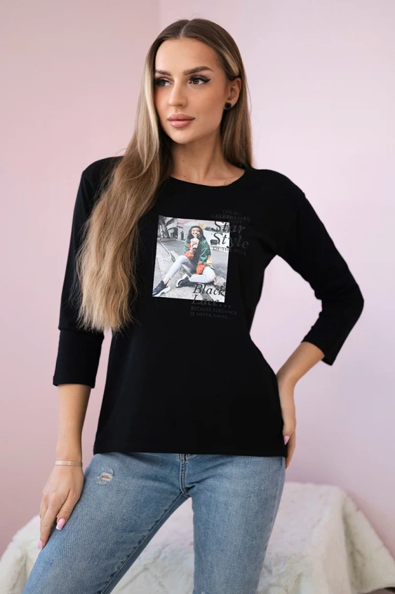 Halenka s potiskem Star Style černá