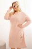 Damen Plus Size Strickkleid mit Mohair Oversize mit Tasche puderrosa