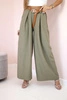 Wide-leg belted trousers light khaki