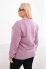 Damenpullover Plus Size aus Baumwolle basic mit Rundhalsausschnitt dunkelrosa