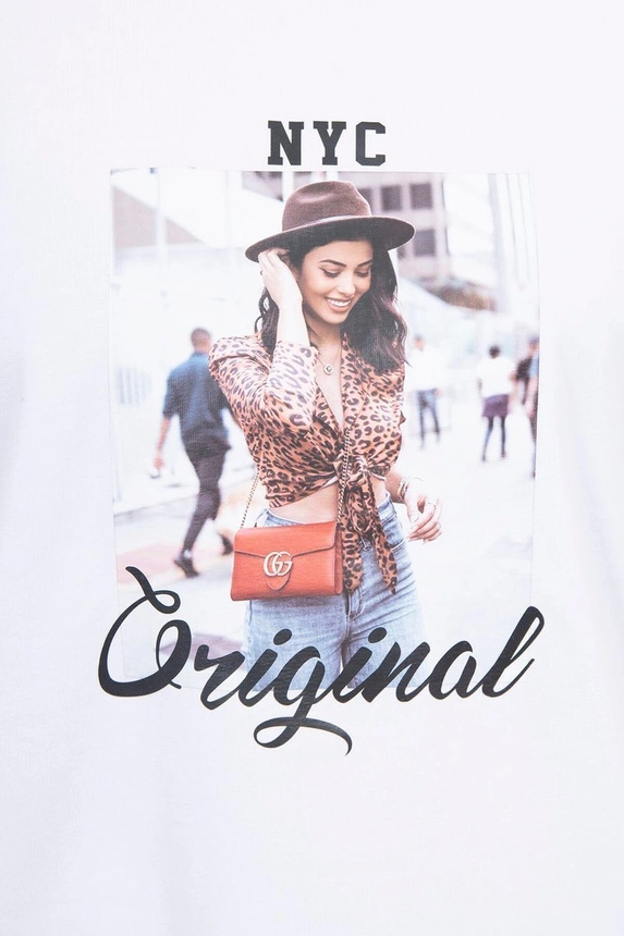 Bedruckte Bluse Original weiß