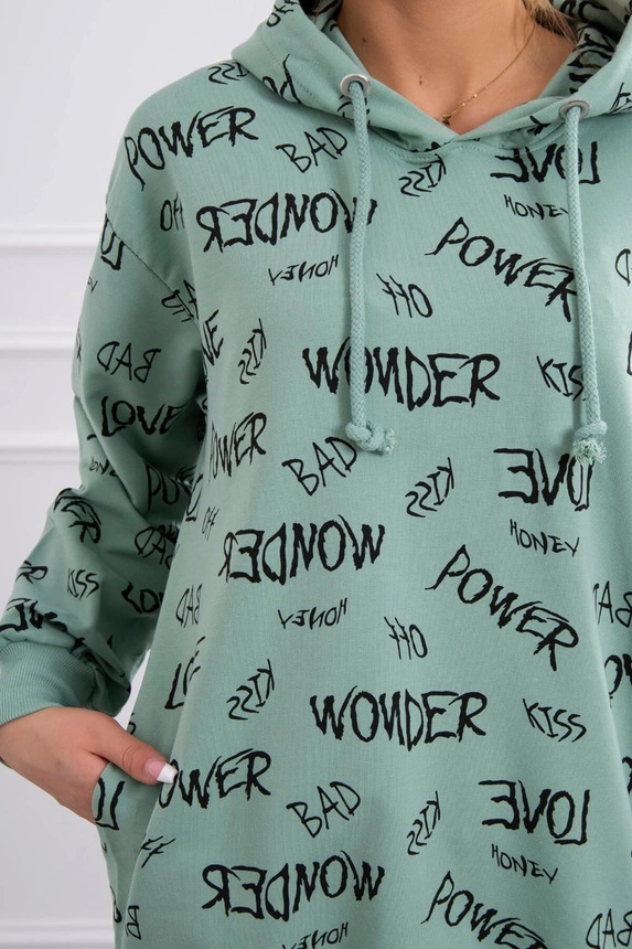 Sweatshirt mit mintfarbenem Schriftzug