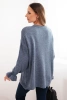 Women's sweater with mohair and wool blend in a loose fit denim