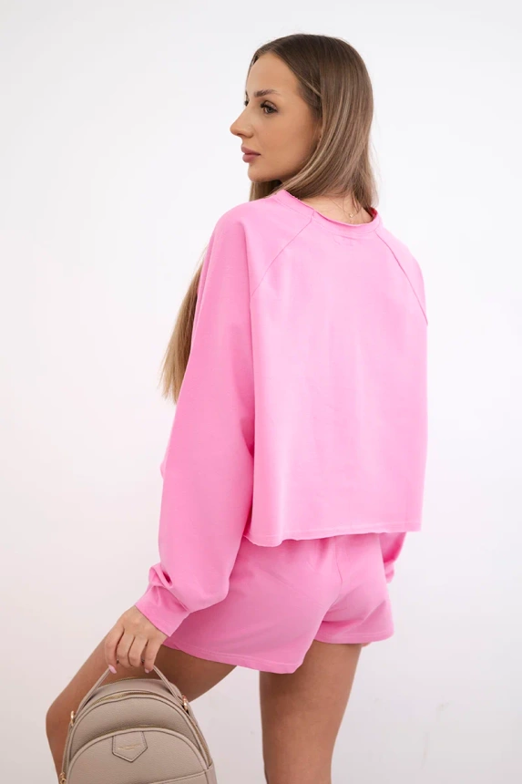 Set of blouse + shorts light pink