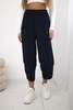 Trousers with wide leg and pockets navy blue