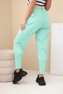 Damen Baumwollhose mit hohem Bund und Gürtel mintgrün
