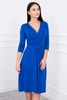 Dress with cut-off under the bust, 3/4 sleeves blue cornflower