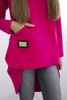 Sweatshirt with long back and hood fuchsia