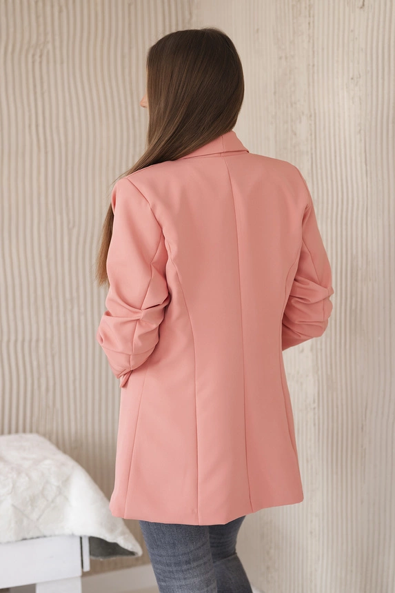 Elegant jacket with lapels dark apricot