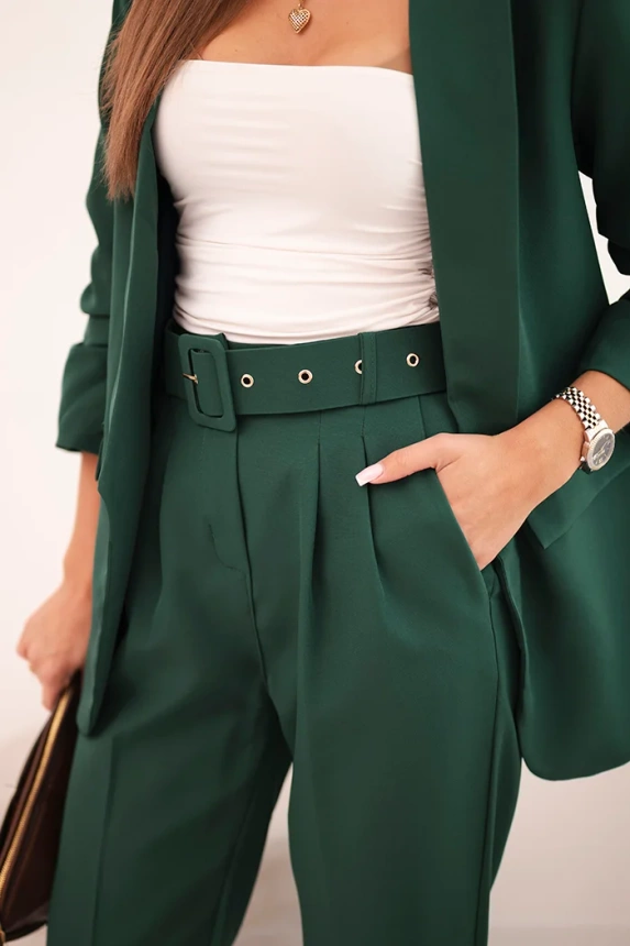Elegant set of jackets and trousers dark green