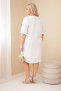 Women's viscose Plus Size dress with short sleeves and V-neck white