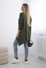 Oversize-Bluse mit Regenbogen-Lippendruck khaki