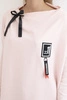 Oversize sweatshirt with asymmetrical sides powdered pink