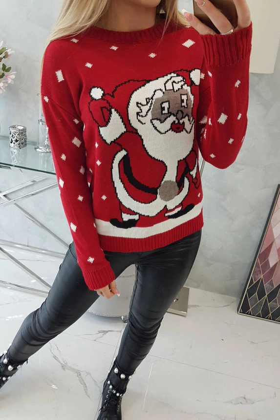 Sweater with Santa Claus red