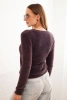 Women's sweater alpaca with a round neckline brown