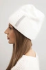 Women's winter wool hat with rhinestones K453 white