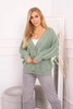 Button-Down-Pullover mit Puffärmeln dunkel mint