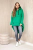 Padded sweatshirt with long back and hood green