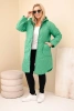 Women's Plus Size winter quilted jacket with a hood light green