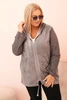 Dámska mikina Plus Size s kapucňou a potlačou BKLYN, grafitová