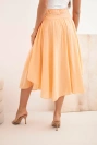 Women’s cotton skirt with a belt and ruffles apricot