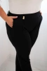 Women's Plus Size cotton pants with elastic waistband black