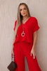 Set with necklace blouse + pants red