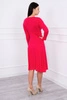 Dress cut under the bust, long sleeve fuchsia