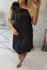 Dress with a bow on the shoulder black