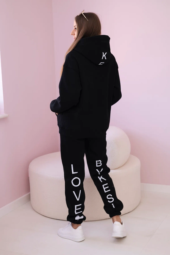 Spausdintas medvilnės rinkinys juodas