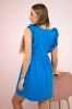 Dress with frills on the sides mauve-blue