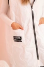 Plus Size women's quilted vest with a hood zipped white