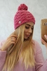 Cap with fleece Fiona K275 fuchsia + light powder pink