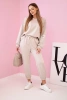Set sweatshirt + pants buttery fabric beige