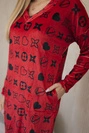 Samtkleid mit dekorativem Muster rot