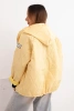 Damen Frühlingsjacke mit Kapuze und Reißverschluss gesteppte gelbe