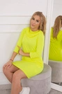 Dress with a hood and pockets yellow neon
