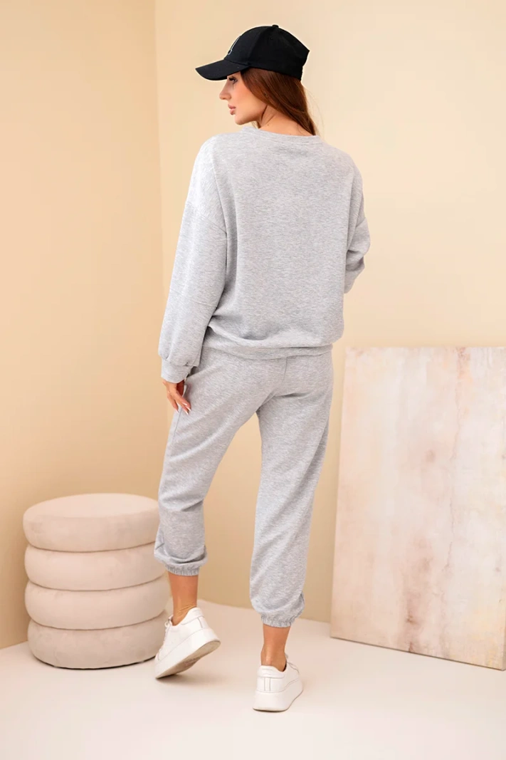 Komplet bluza + spodnie masełko jasny szary