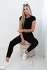 High waisted ribbed leggings black