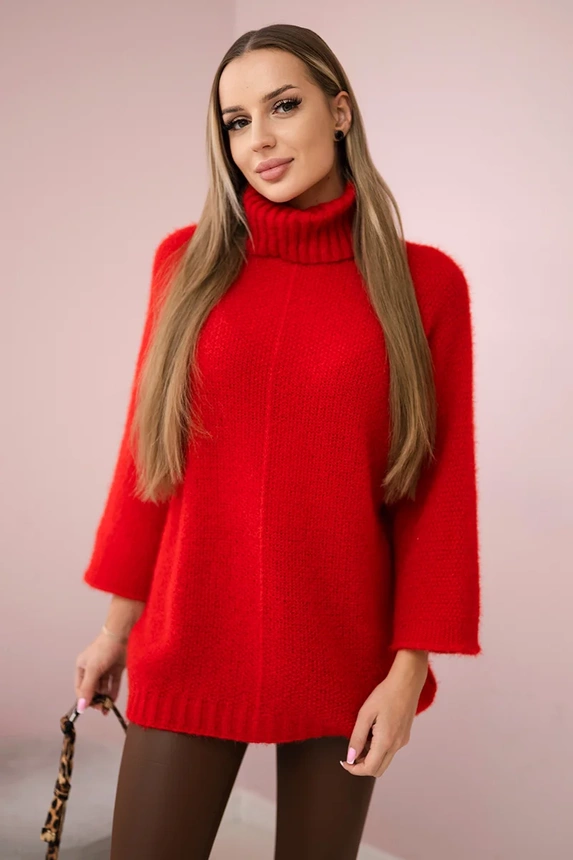 Pullover mit V-Ausschnitt rot