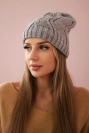 Cap with fleece Sylwia K244 light gray