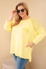 Women's Plus Size cotton sweatshirt with print yellow