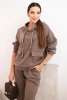 Women's set butter hoodie with pants with a belt fango
