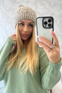 Melisa vilnonė kepurė K241 beige+grey