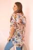  Women's viscose shirt with 3/4 sleeves in a watercolor pattern beige