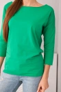 Women's blouse with a boat neckline green
