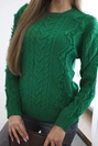 Sweater with braid weave green