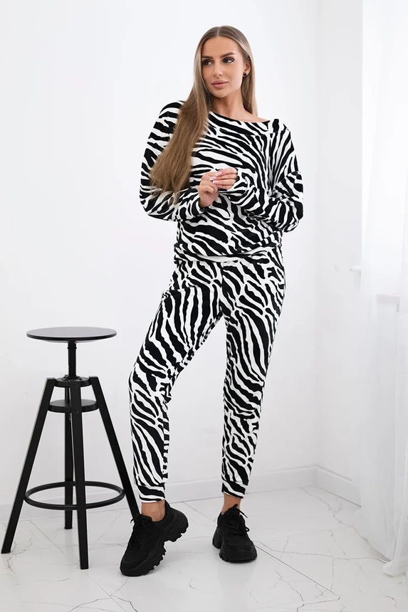 Zebra velurová sada černá+bílá