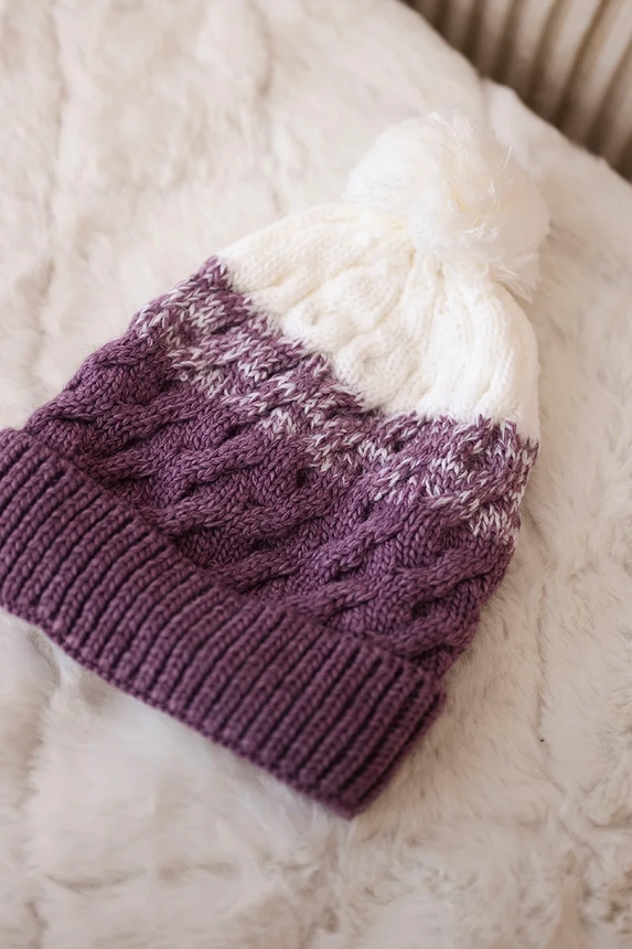 Cap with fleece Ilona K218 purple+white