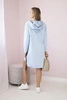 Dress with hood and print blue